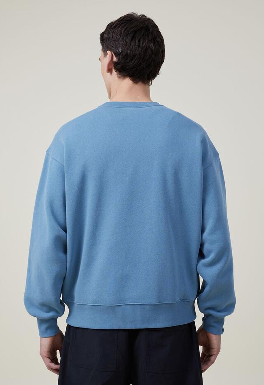 Cotton On - Oversized graphic sweater - adriatic blue/tokyo hiking club
