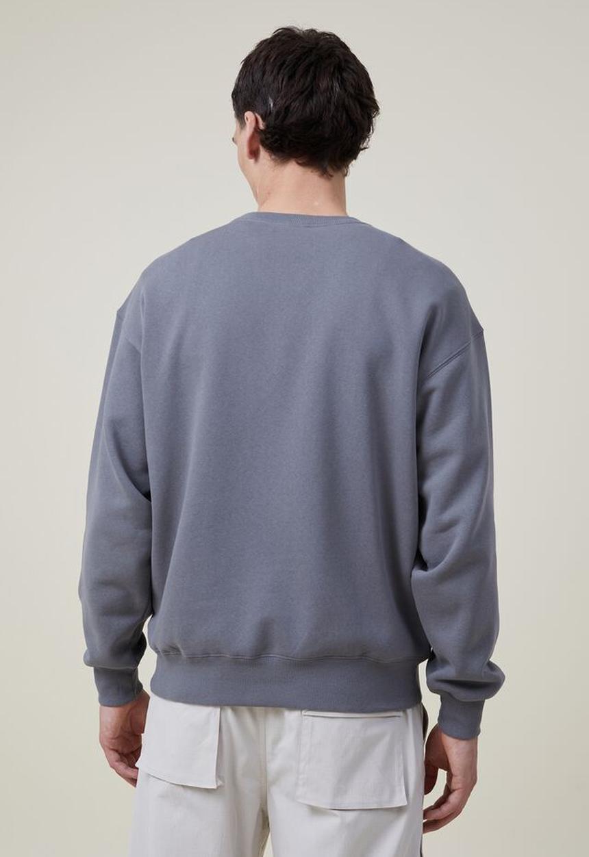 Cotton On - Oversized graphic sweater - slate stone/kamakura hiking club