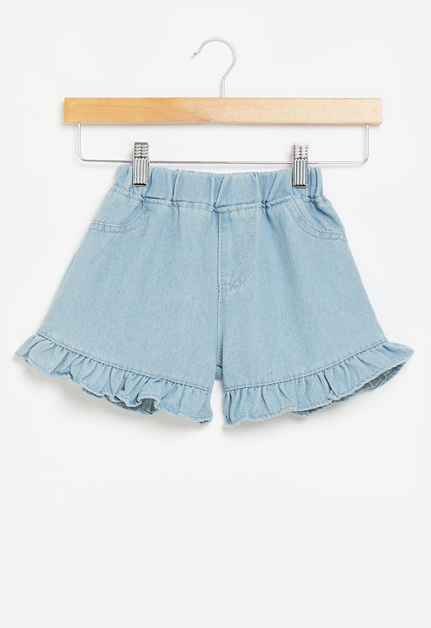 Pop Candy - Girls frill short - blue