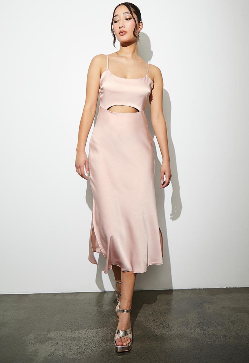 Superbalist - Minimal cutout detail slip dress - pink