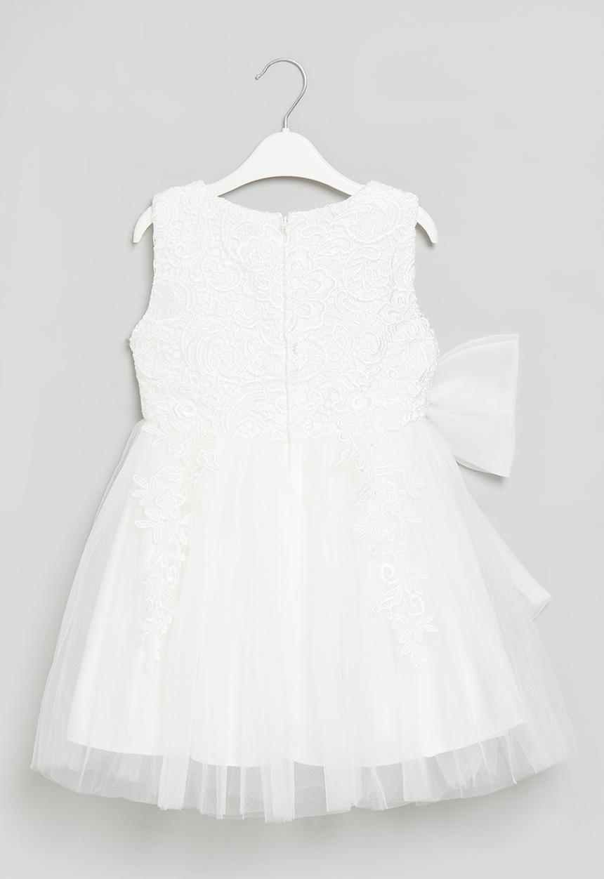 Pop Candy - Sleeveless occasion dress with bow - white