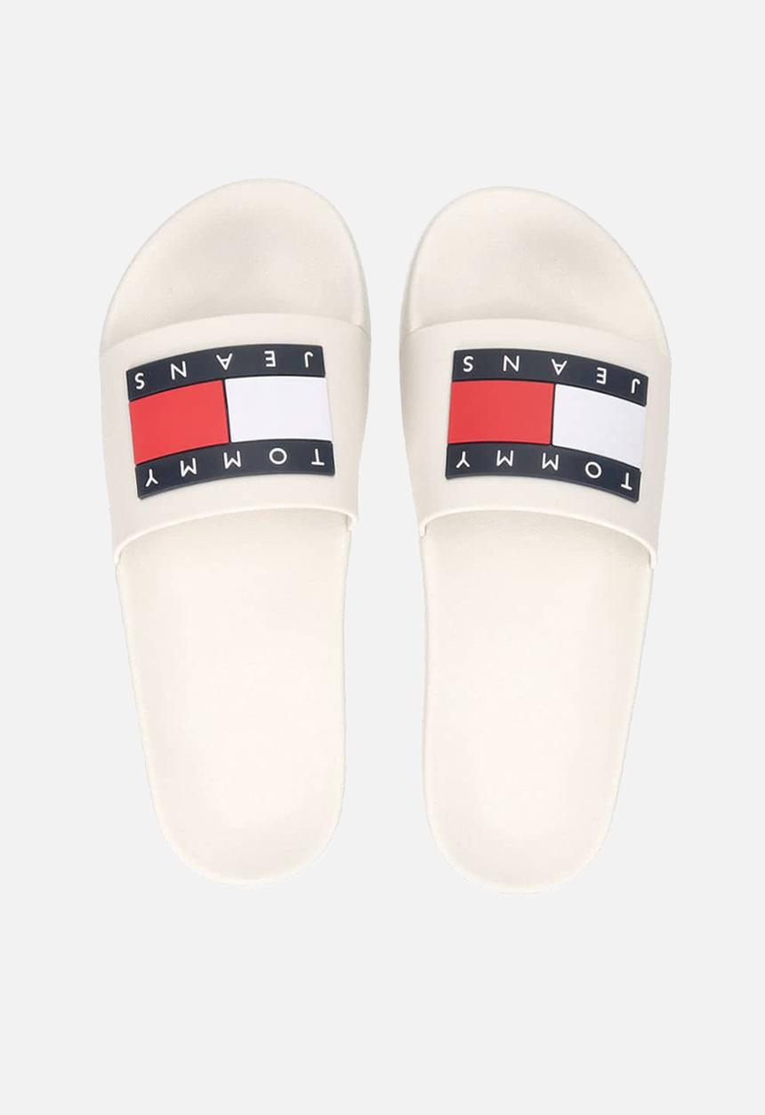 Tommy Hilfiger - Tommy Jeans Flag Pool Slide - ecru