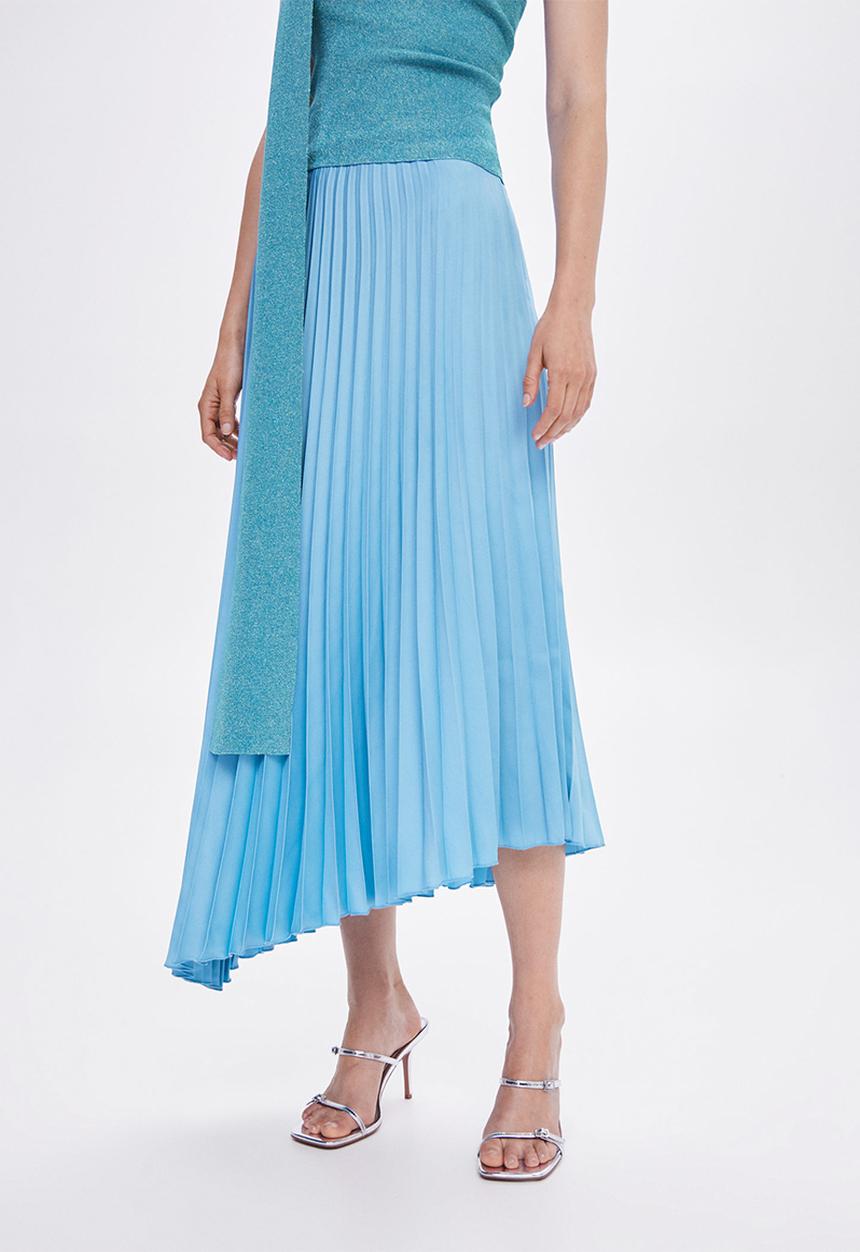 MANGO - Skirt claudia - light pastel blue