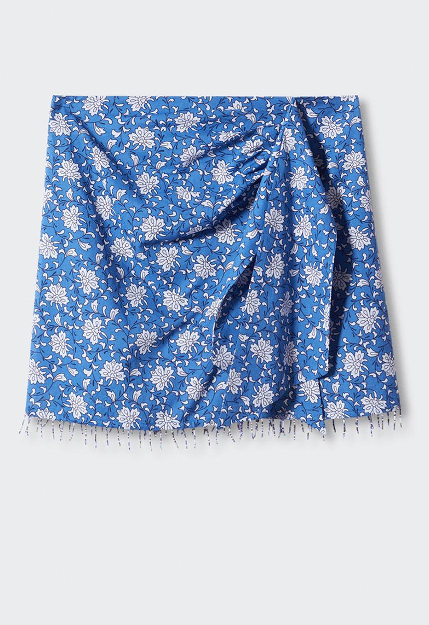 MANGO - Skirt bolitas - mid-blue
