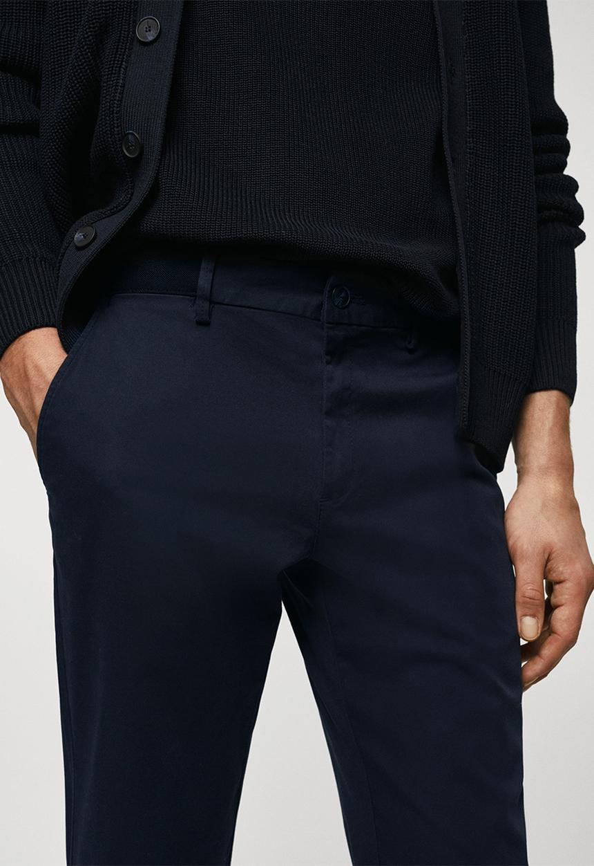 MANGO - Trousers prato - navy