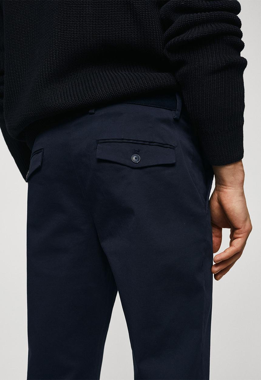 MANGO - Trousers prato - navy