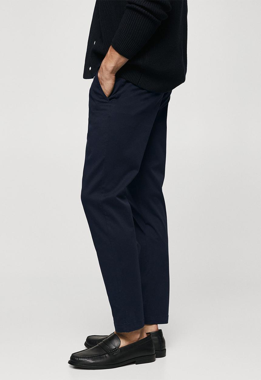 MANGO - Trousers prato - navy