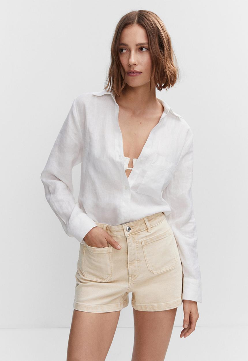 MANGO - Shorts clea - light pastel beige