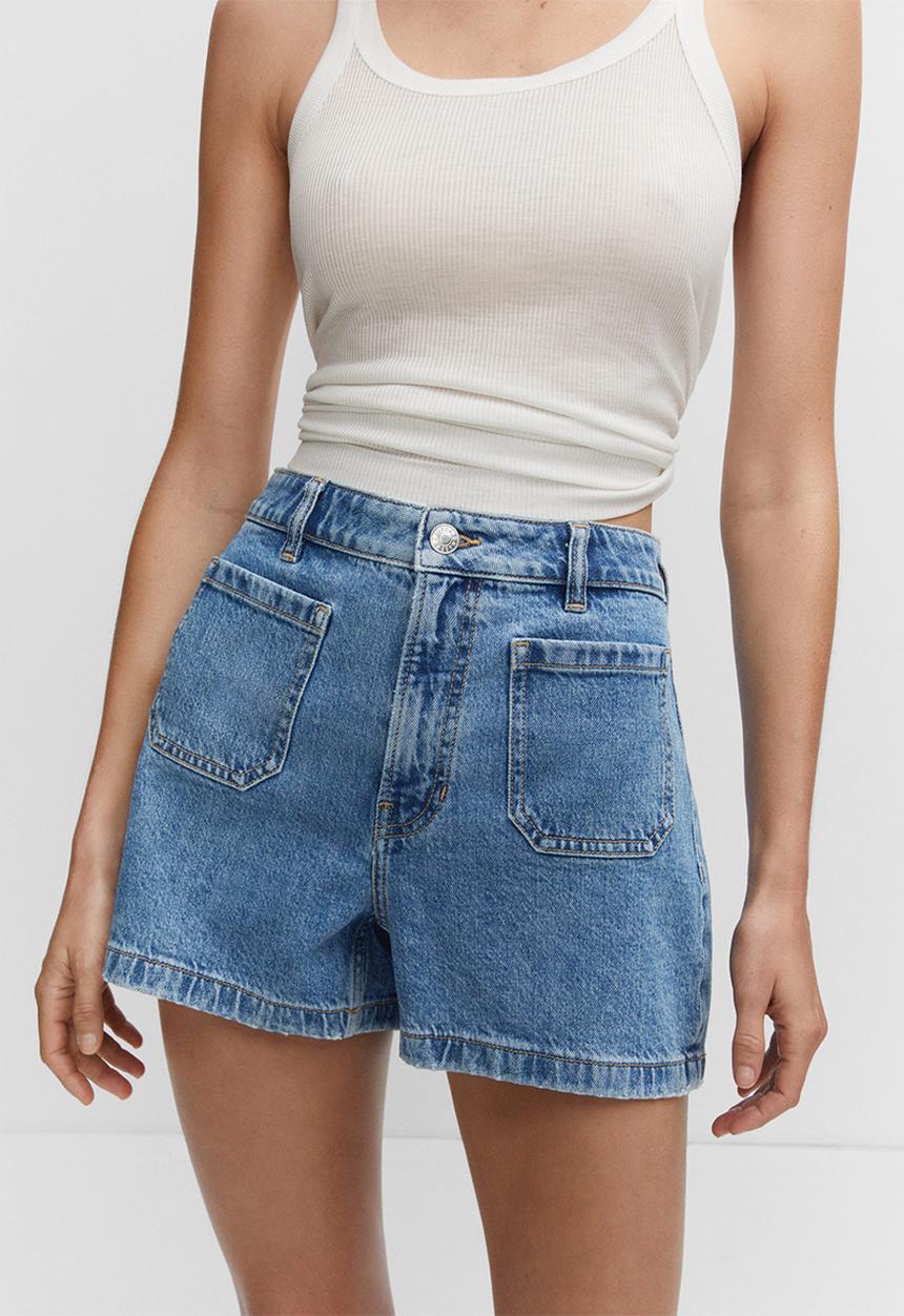 MANGO - Shorts clea - open blue