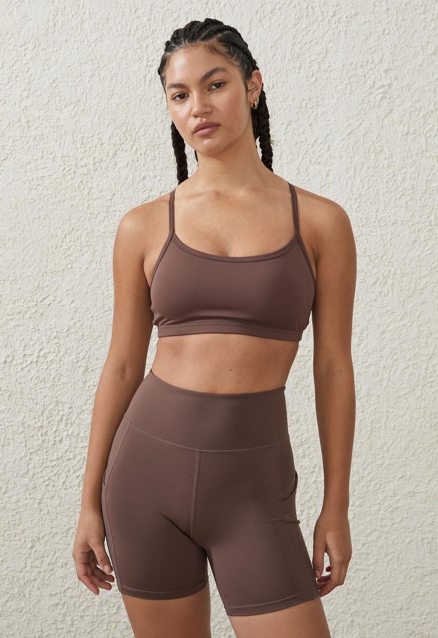 Cotton On - Recycled workout crop - deep taupe