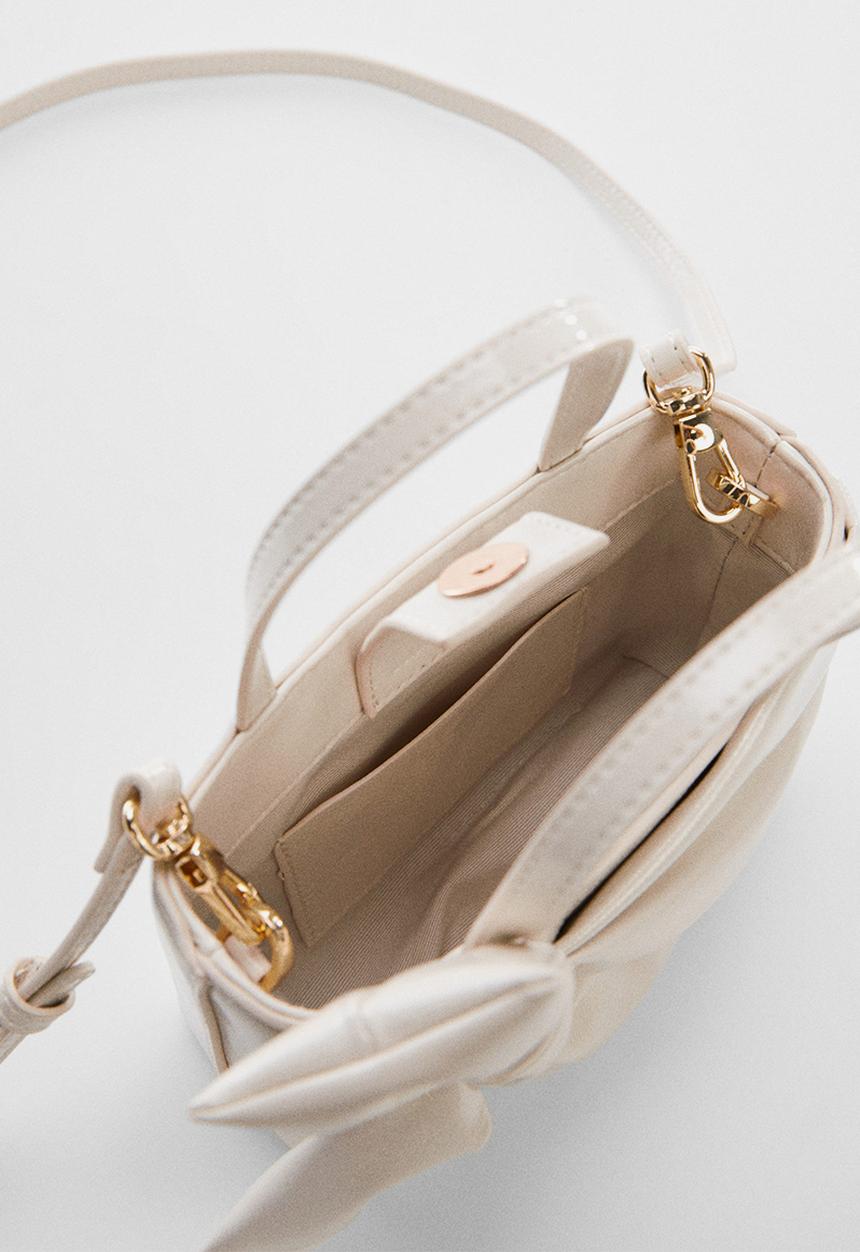 MANGO - Bag bow - off white