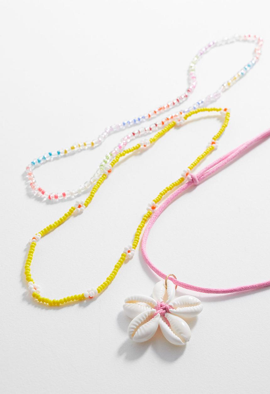 MANGO - Necklace flowerc - pink