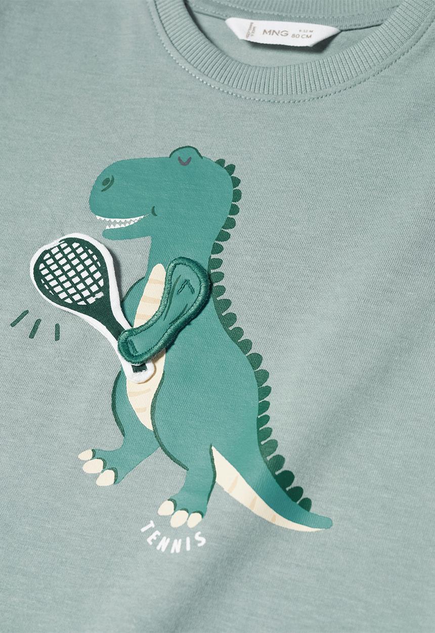 MANGO - T-shirt saurus - turquoise
