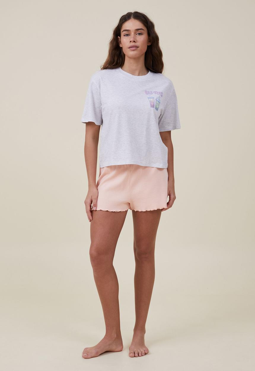 Cotton On - Rib bed short - tropical peach
