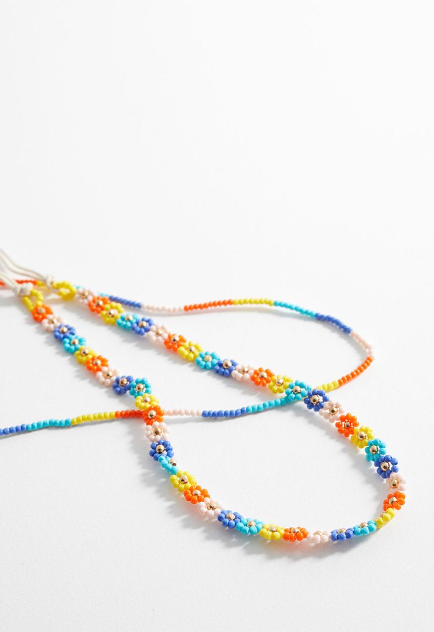 MANGO - Necklace flowers - blue