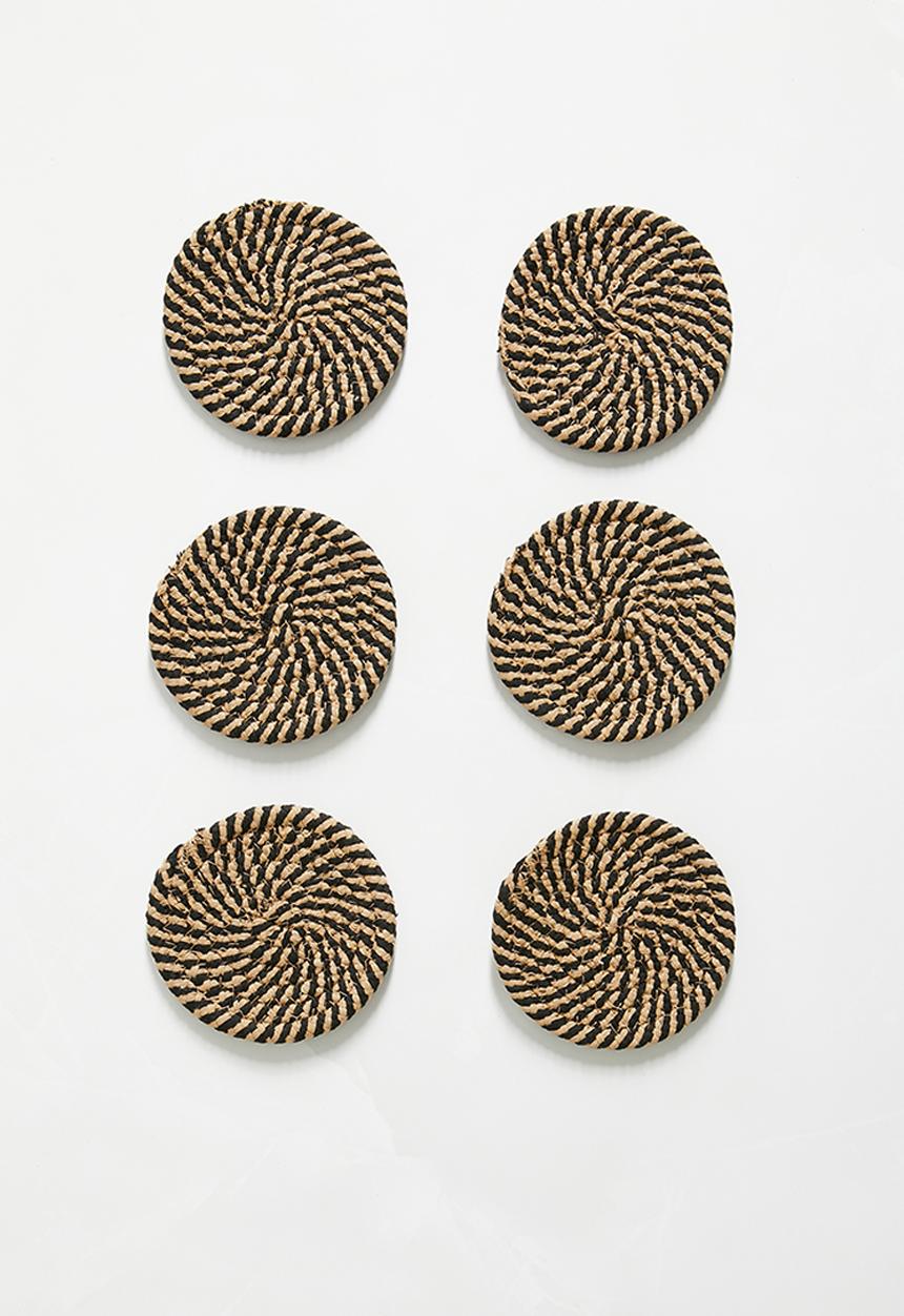 Sixth Floor - Luanda coaster set of 6 - black