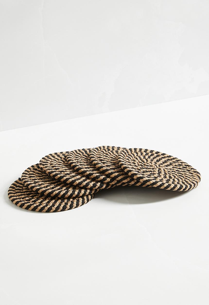 Sixth Floor - Luanda coaster set of 6 - black