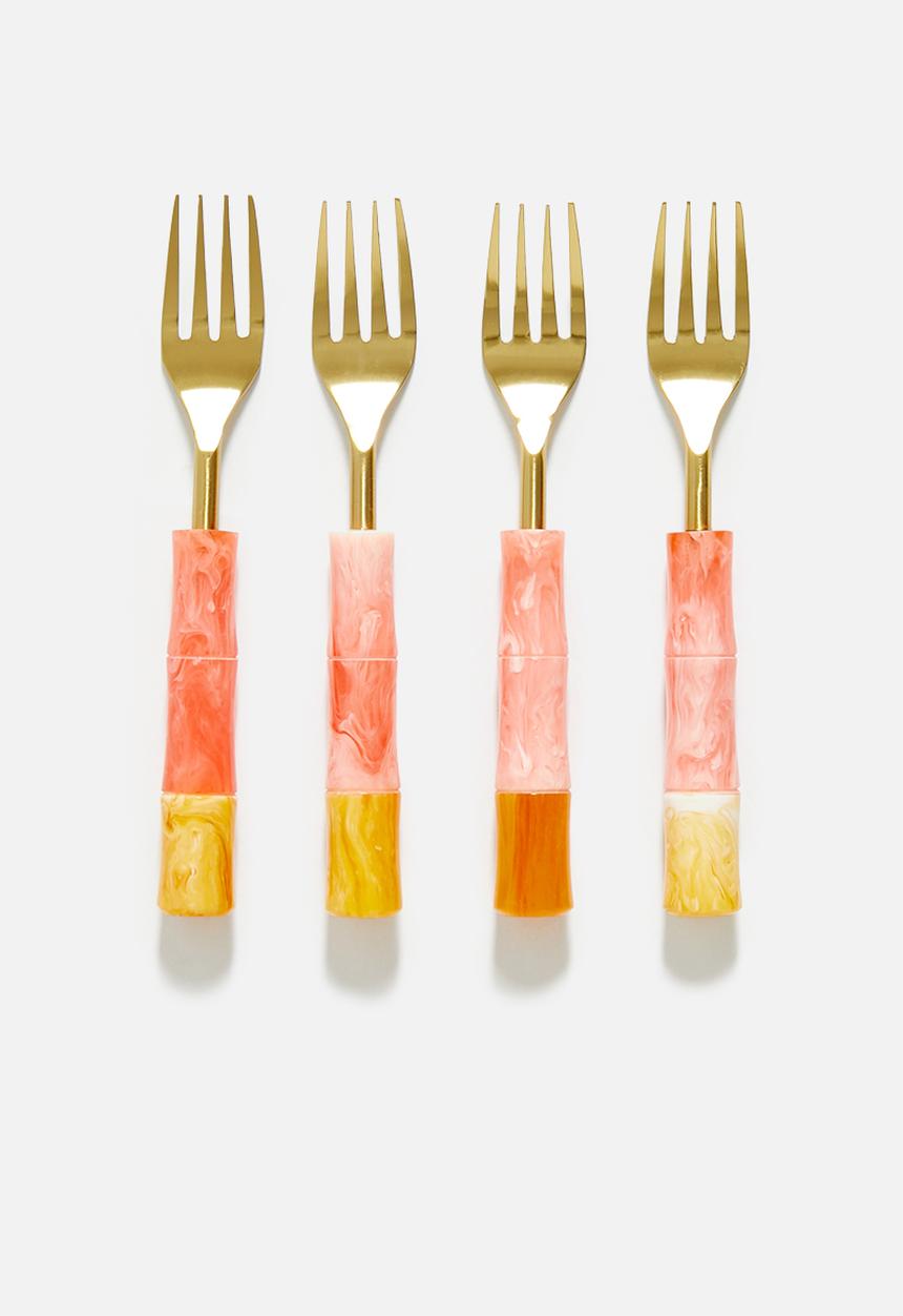 Sixth Floor - Sina cake forks set of 4 - multi