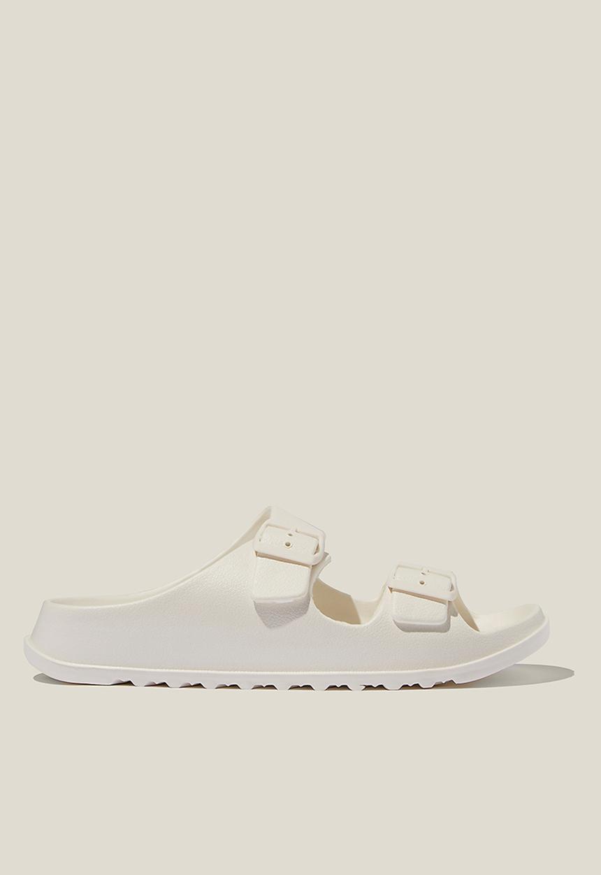 Cotton On - Bronte double buckle slide - white