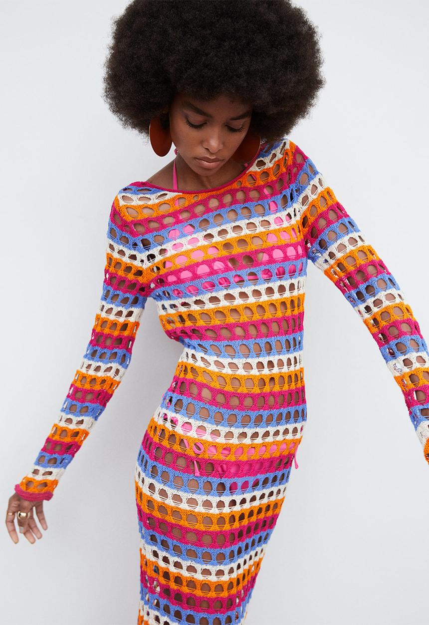 MANGO - Dress dalias - light pastel orange