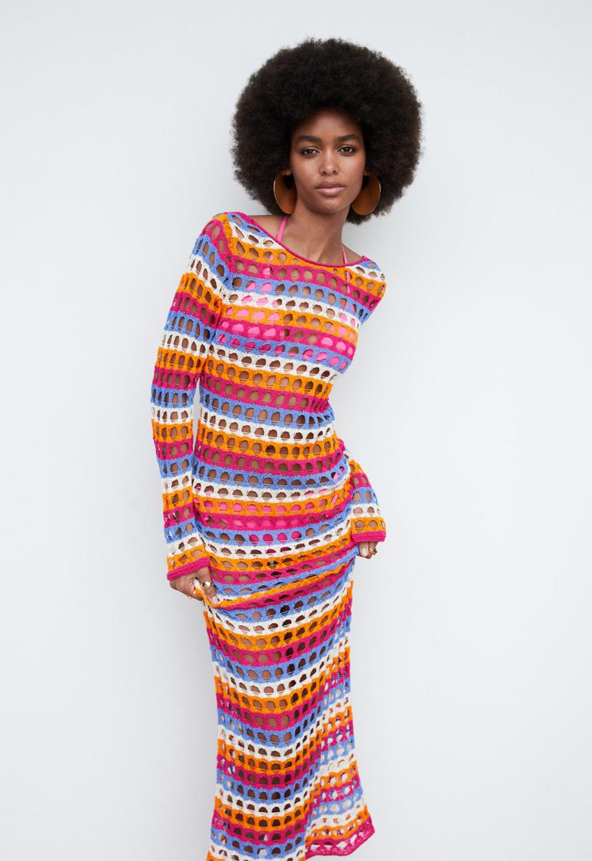 MANGO - Dress dalias - light pastel orange