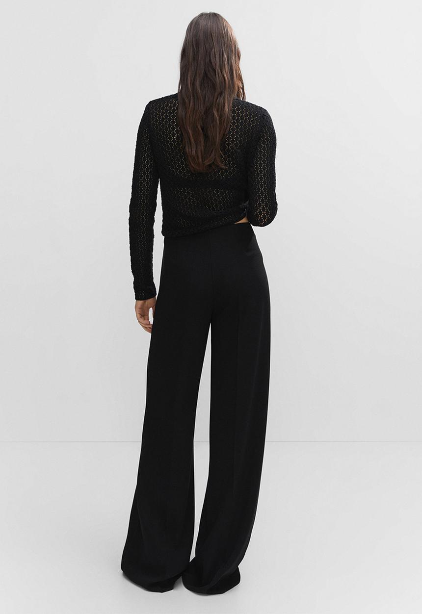 MANGO - Trousers justo - black