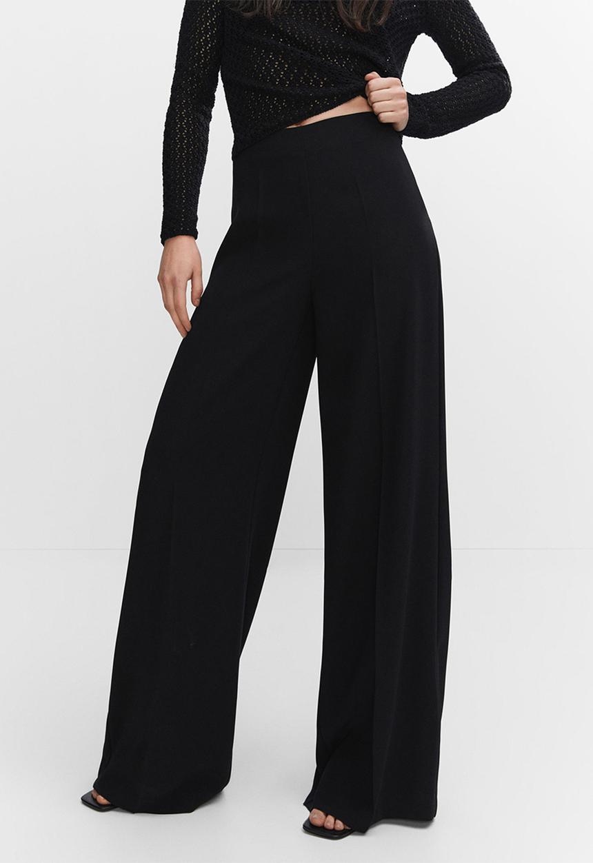 MANGO - Trousers justo - black