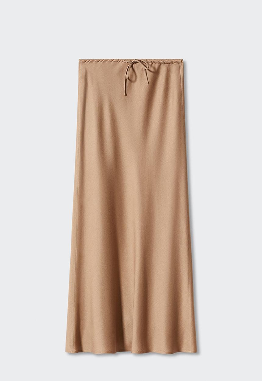 MANGO - Skirt lin - mid-beige