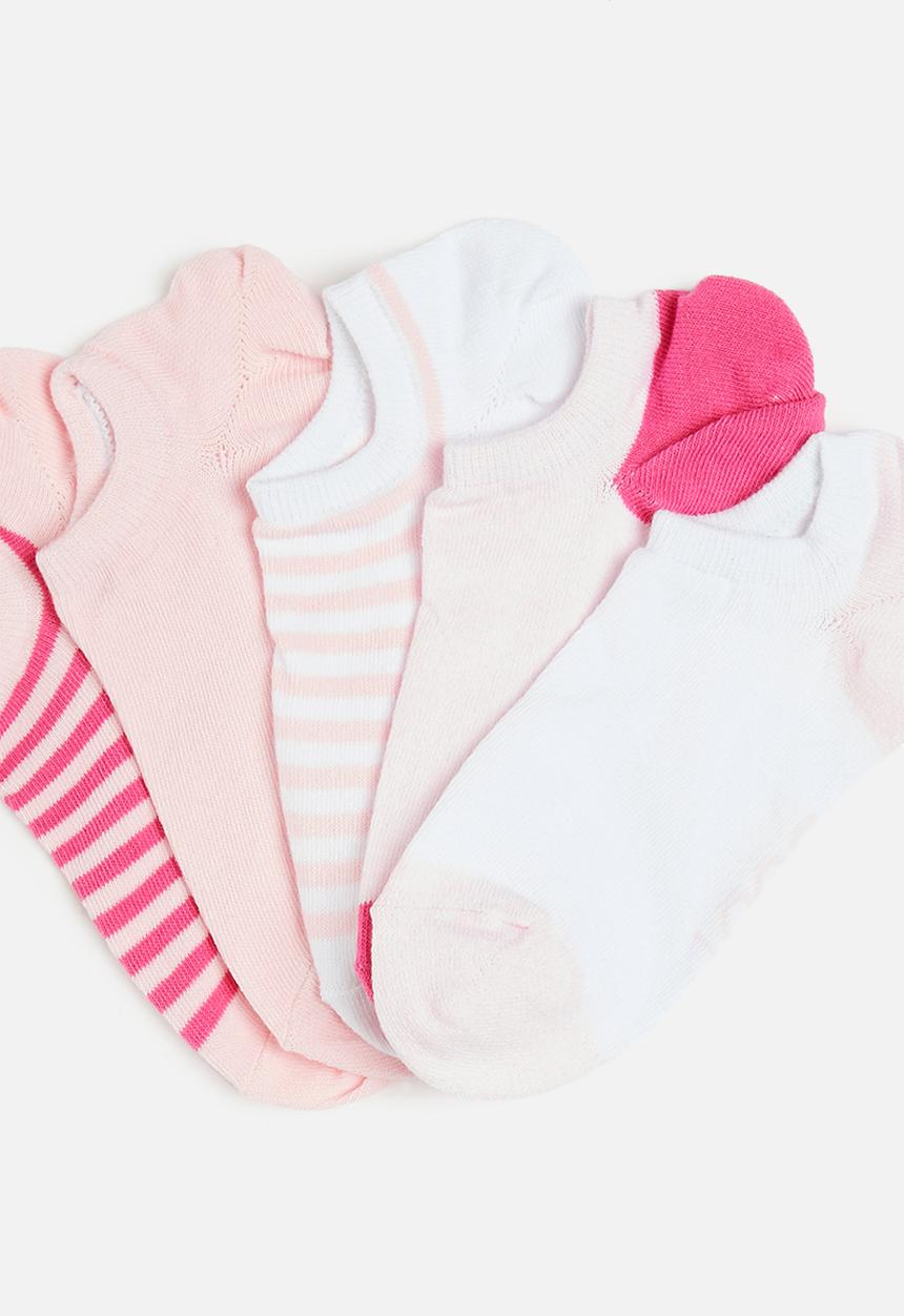 Cotton On - Body 5Pk Low Cut Sock - Candy Pink/ Blushing Bride
