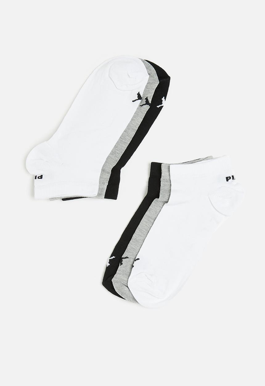 PUMA - Ladies 3 pack sneaker socks - black / white /grey melange