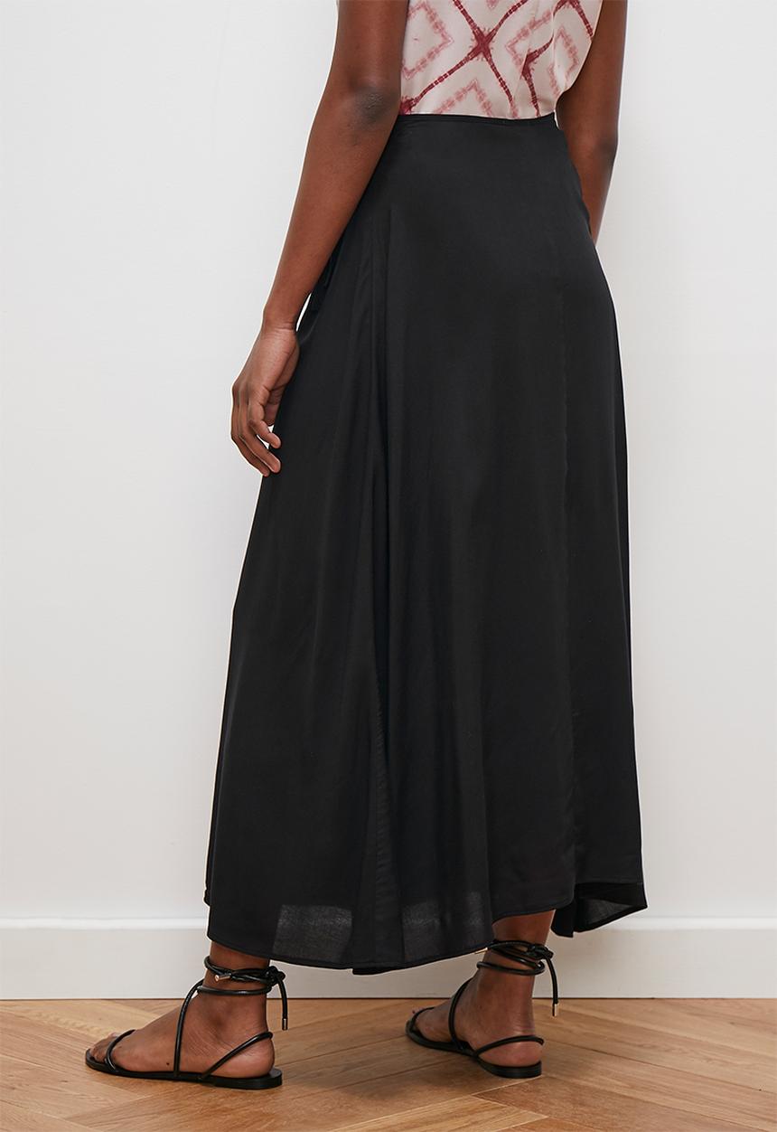 edit - Easy wrap maxi skirt - black