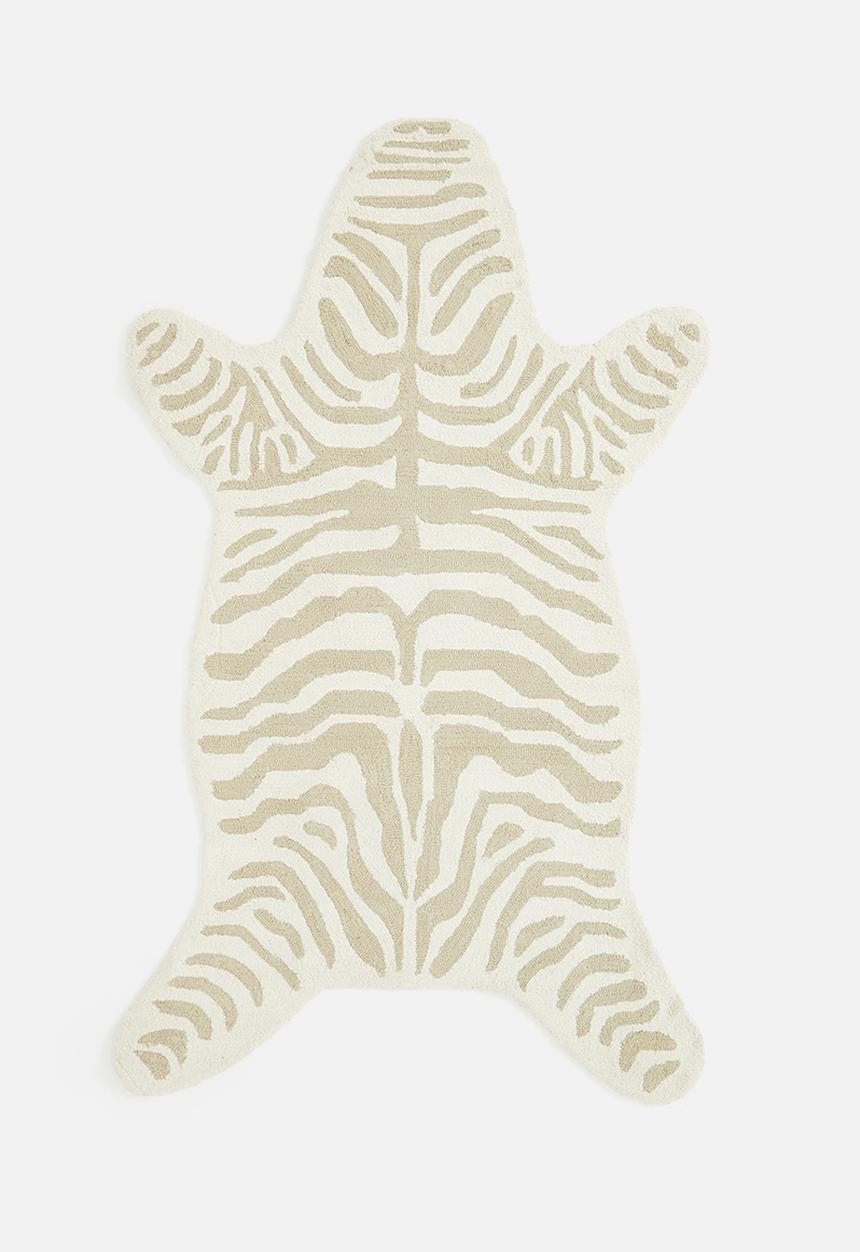 Sixth Floor - Zebra striped tufted runner - cream