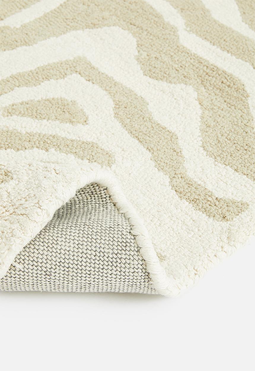 Sixth Floor - Zebra striped tufted runner - cream