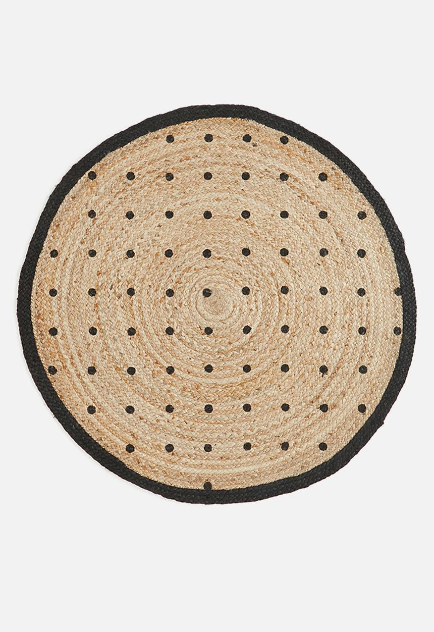 Sixth Floor - Pinya round jute rug- black