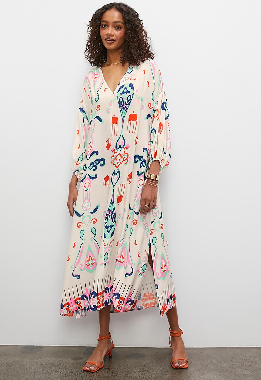 Superbalist - Kaftan dress with volume sleeve - summer ikat