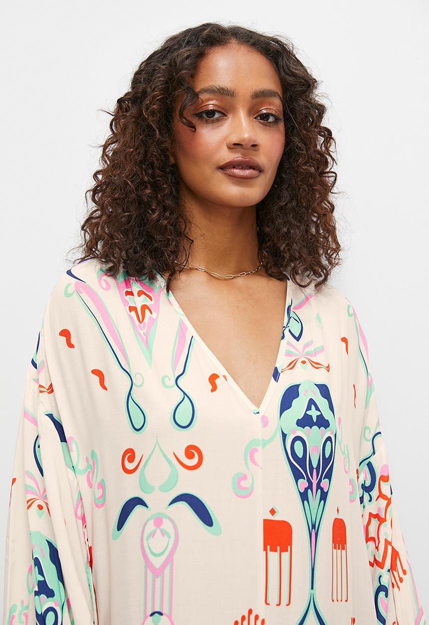 Superbalist - Kaftan dress with volume sleeve - summer ikat
