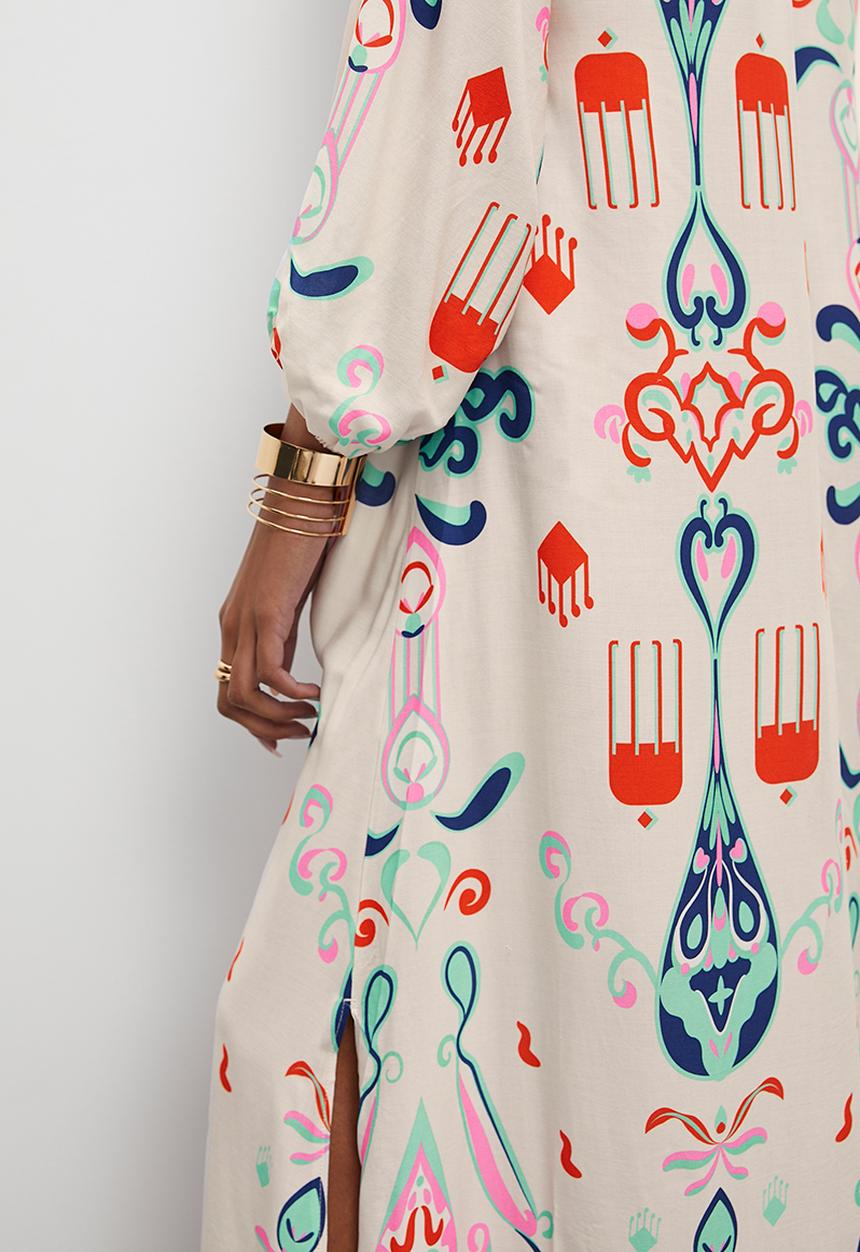 Superbalist - Kaftan dress with volume sleeve - summer ikat
