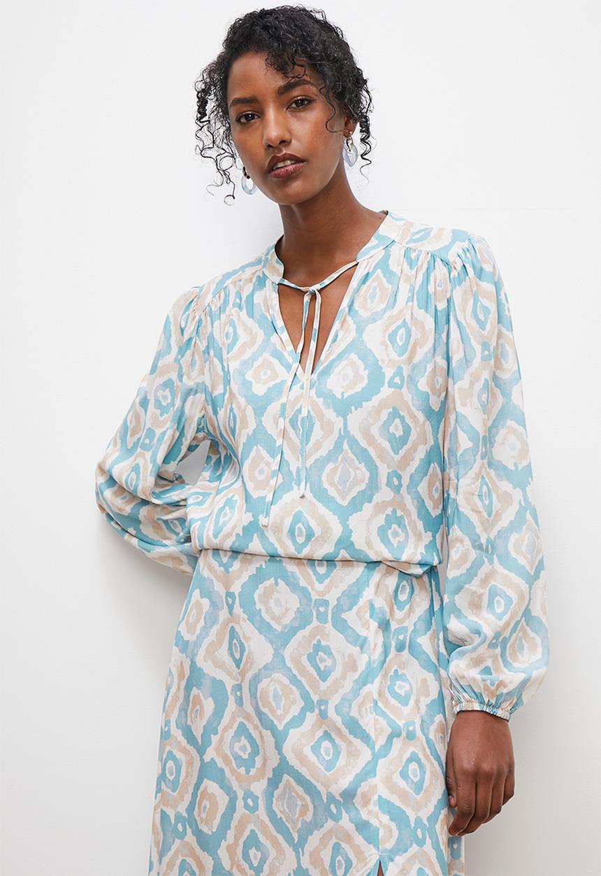 edit - Textured notch neck shell - multi 