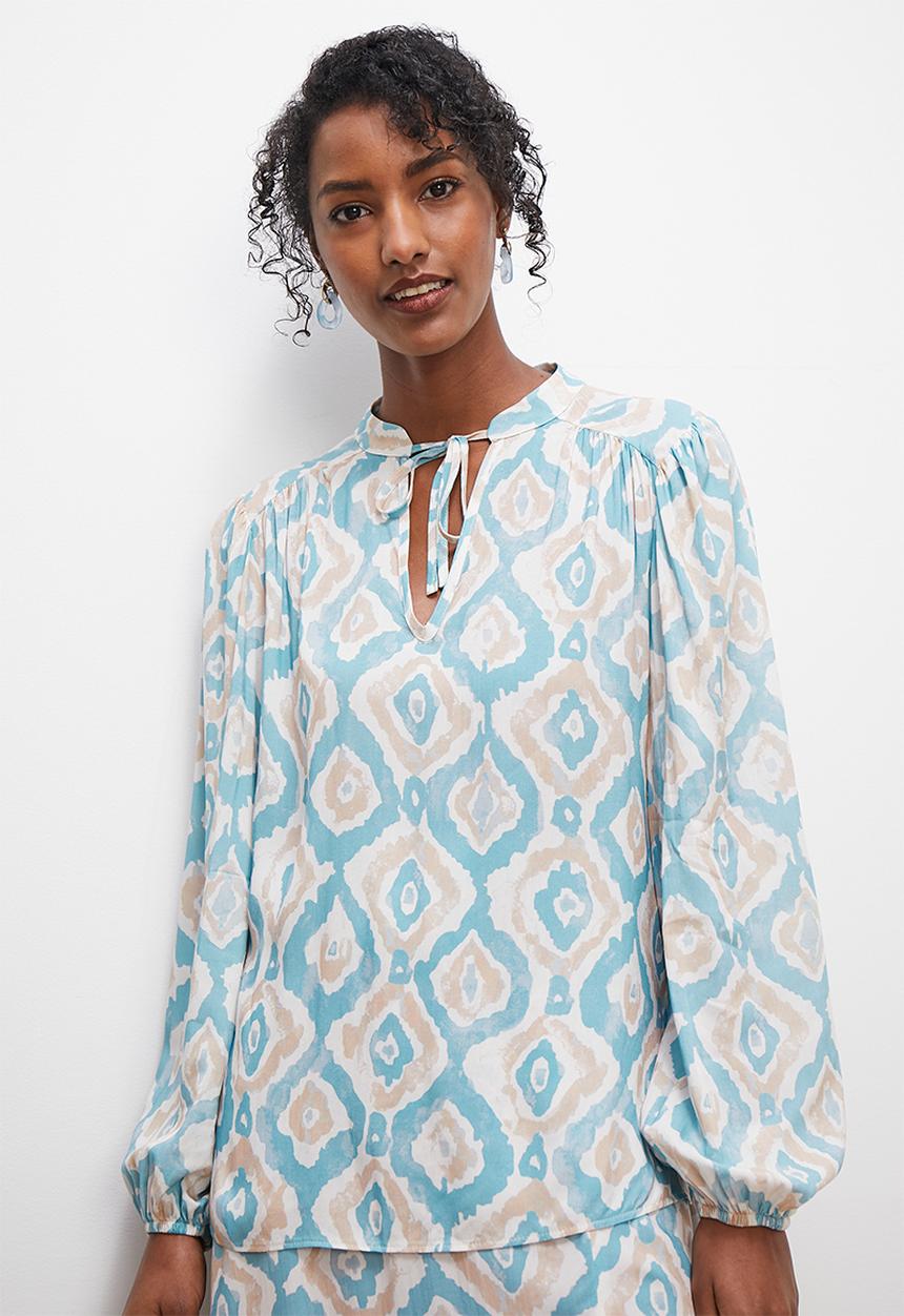edit - Textured notch neck shell - multi 
