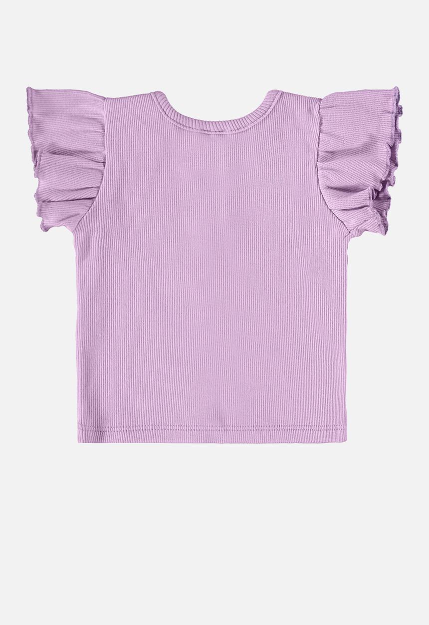 Quimby - Set - ribbed blouse and elastane jersey shorts - light purple & navy 
