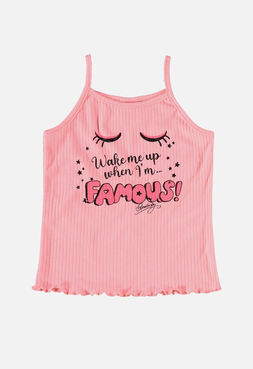 Quimby - Set - ribbed blouse and shorts pyjama - pink