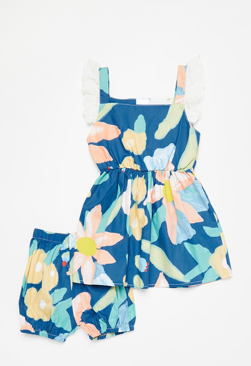 Pop Candy - Sleeveless top and bottom - blue and orange