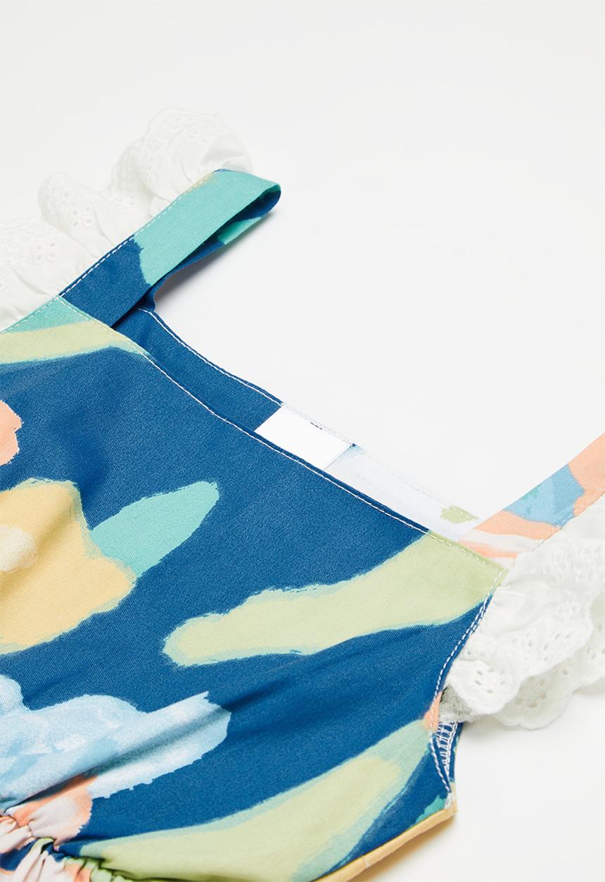 Pop Candy - Sleeveless top and bottom - blue and orange