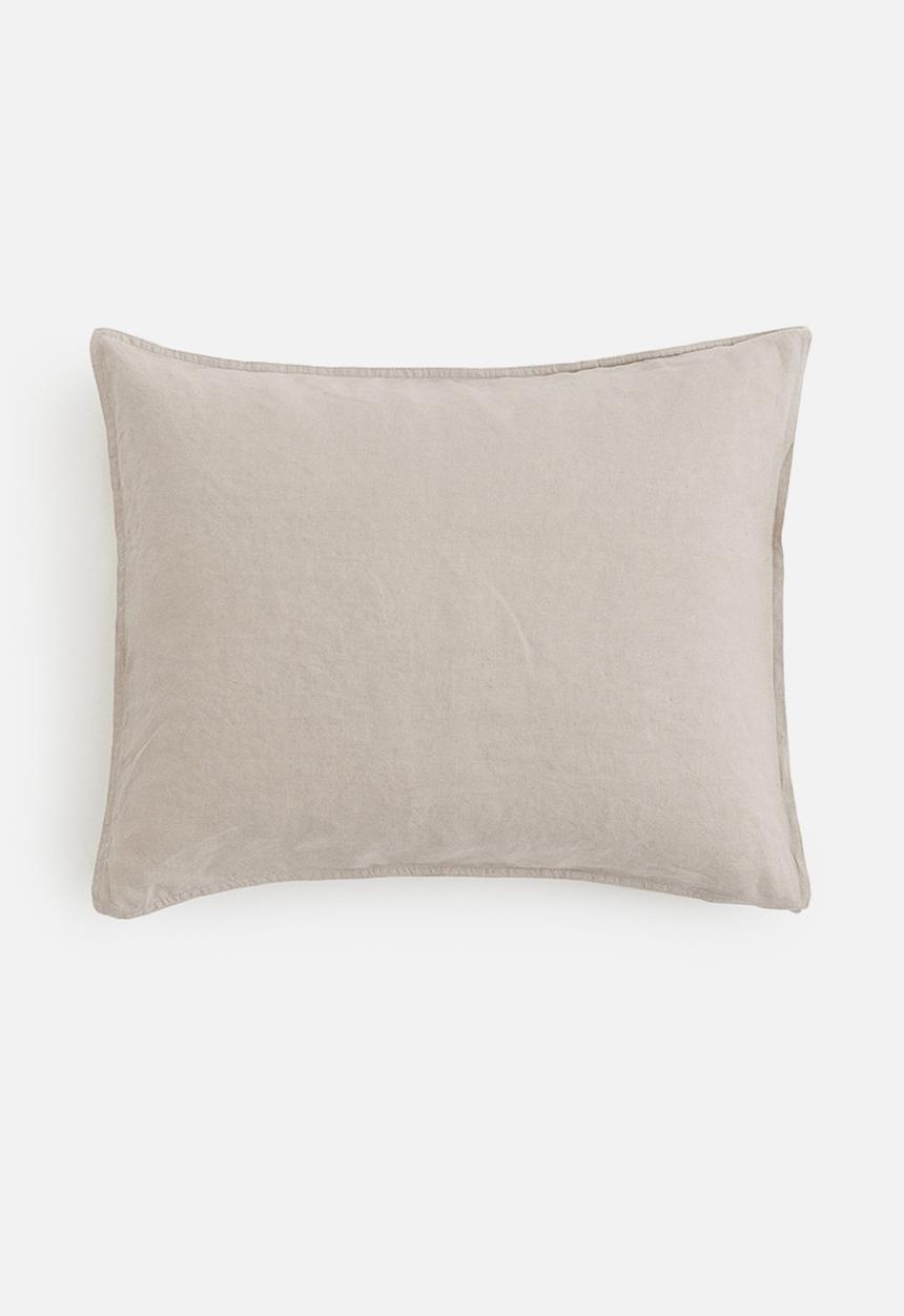 H&M - Washed linen pillowcase - beige