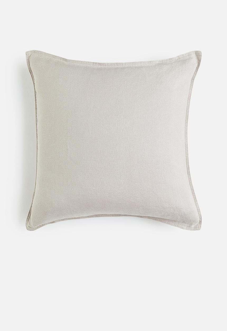 H&M - Washed linen cushion cover - beige ,grey