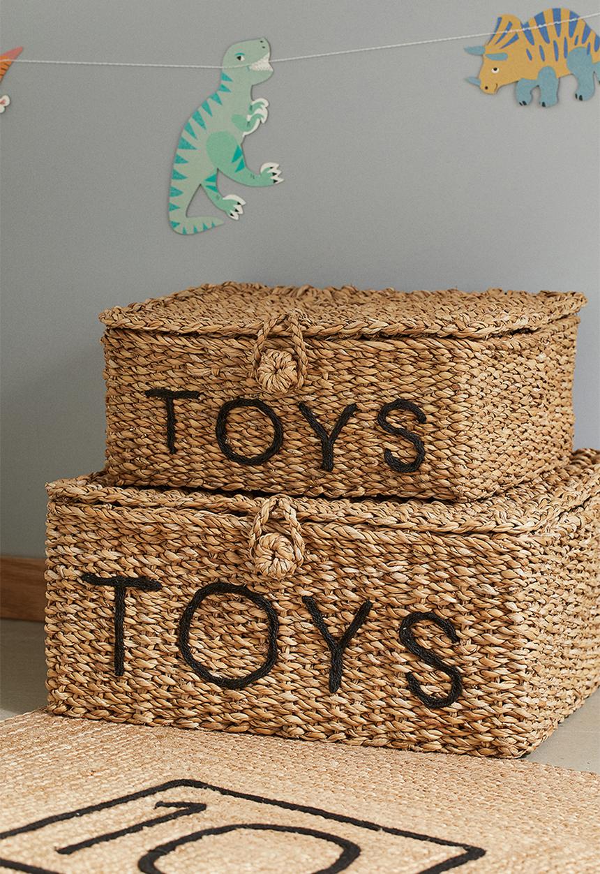 H&M - Toy storage box - beige ,multi