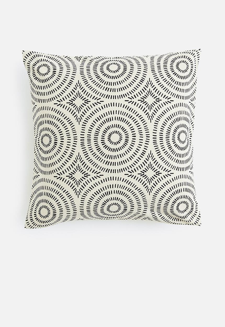 H&M - Patterned cotton cushion cover - multi,white