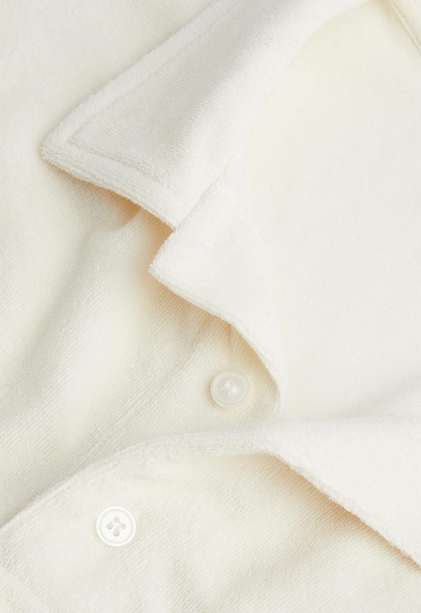 H&M - Relaxed fit terry polo shirt - white