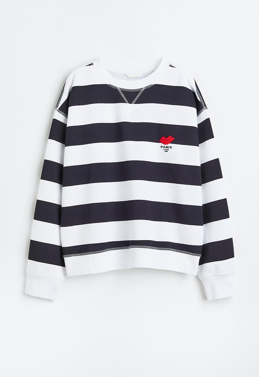 H&M - Sweatshirt - white/striped