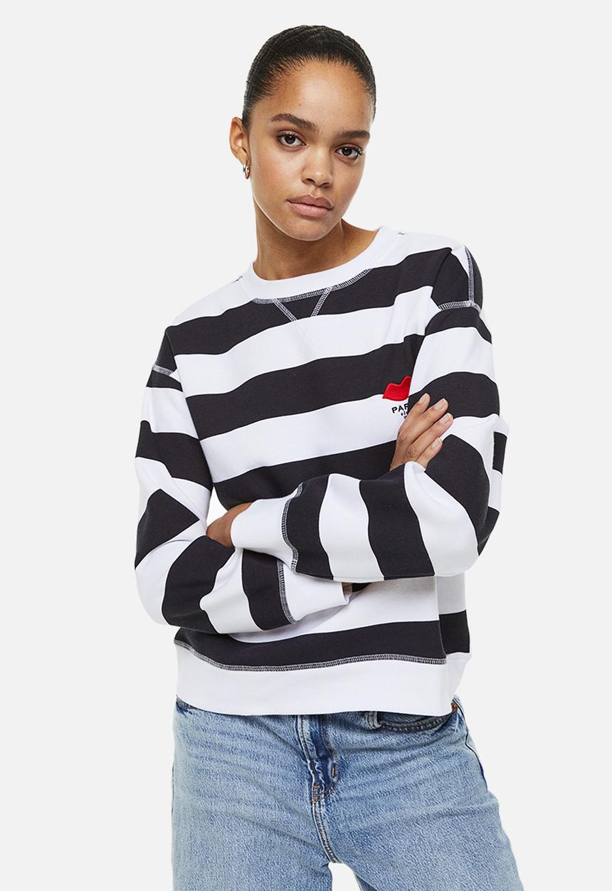 H&M - Sweatshirt - white/striped